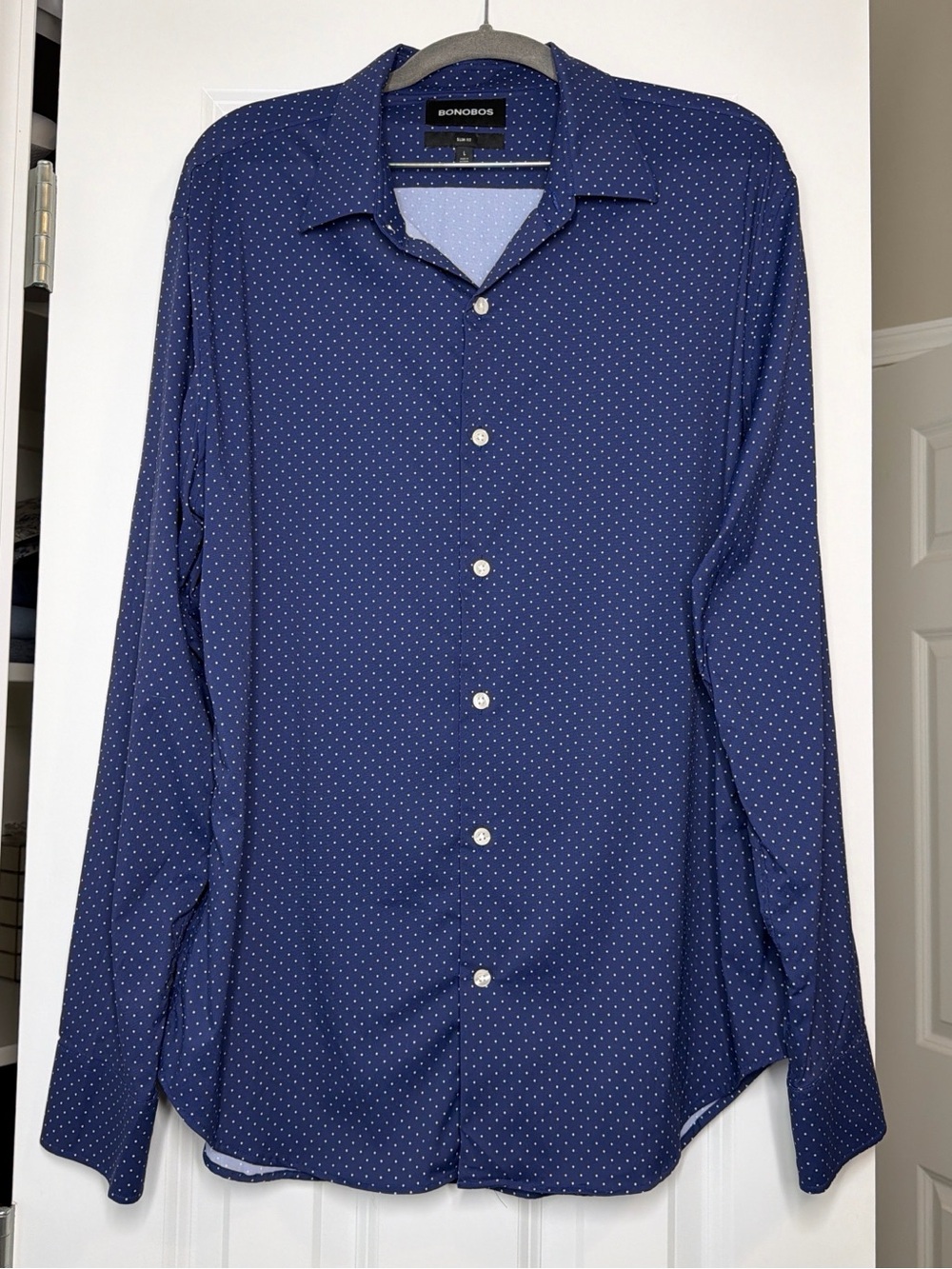 Bonobos Navy Microdot Long-Sleeve Button-Down Shirt